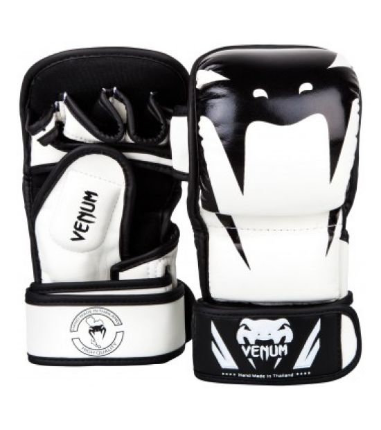 Перчатки для ММА  VENUM IMPACT SPARRING MMA GLOVES - WHITE/BLACK